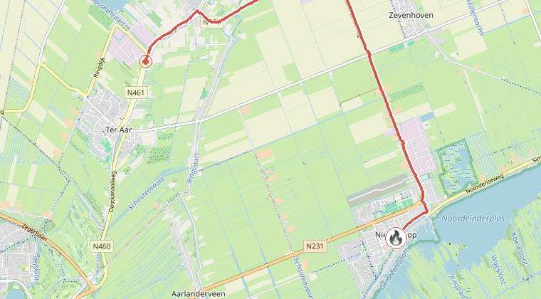 Kaart van de omgeving van de melding