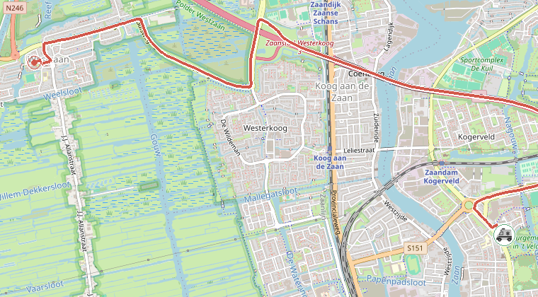 Kaart van de omgeving van de melding