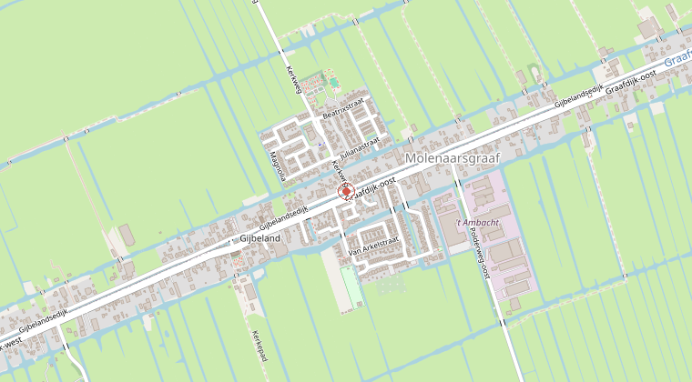Kaart van de omgeving van de melding