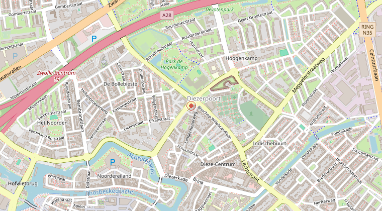 Kaart van de omgeving van de melding