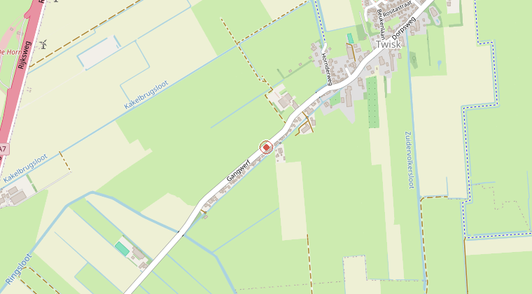 Kaart van de omgeving van de melding