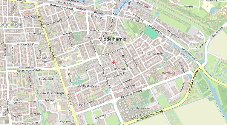 Kaart van de omgeving van de melding