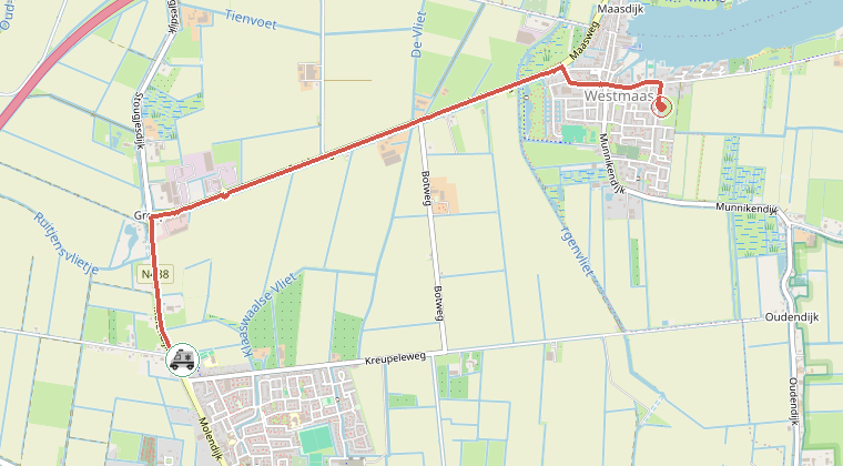 Kaart van de omgeving van de melding