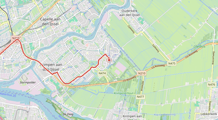 Kaart van de omgeving van de melding