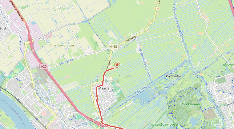 Kaart van de omgeving van de melding