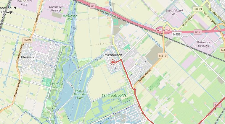 Kaart van de omgeving van de melding