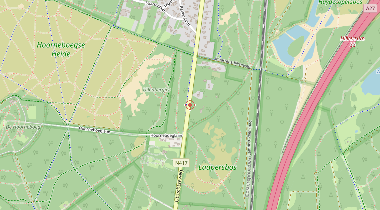 Kaart van de omgeving van de melding