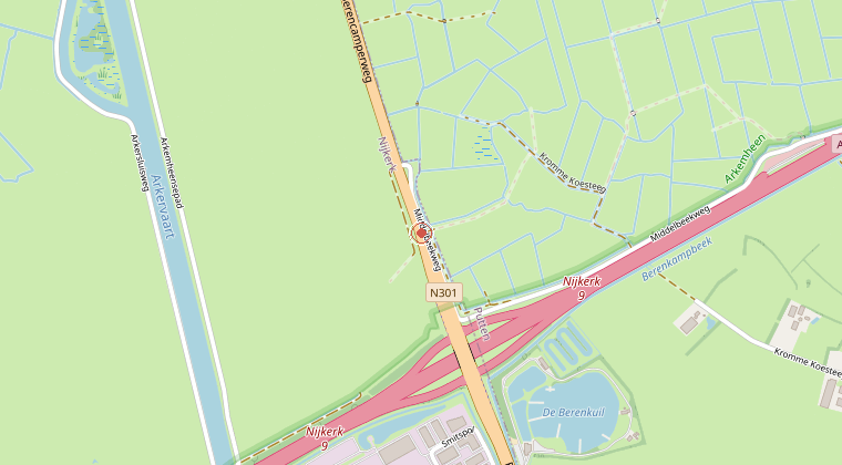 Kaart van de omgeving van de melding
