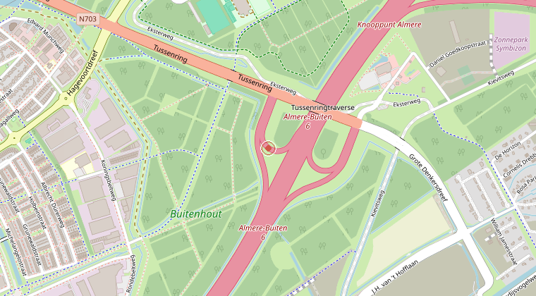 Kaart van de omgeving van de melding