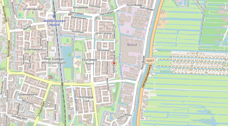 Kaart van de omgeving van de melding