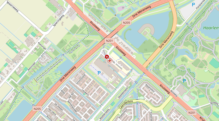 Kaart van de omgeving van de melding