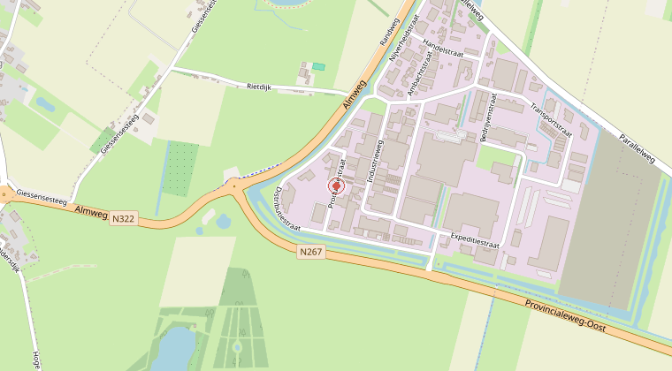 Kaart van de omgeving van de melding