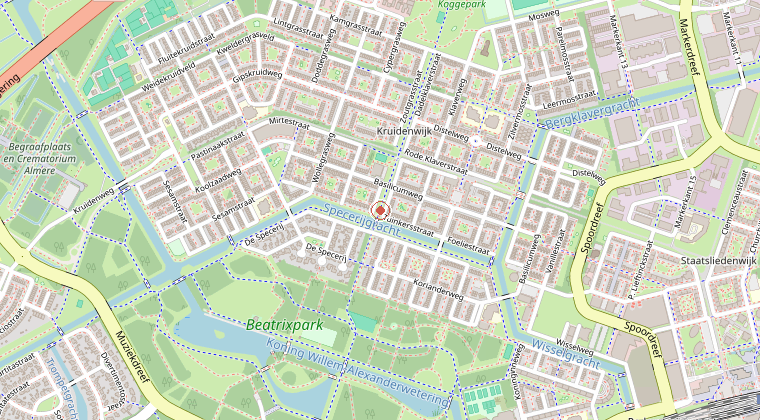 Kaart van de omgeving van de melding