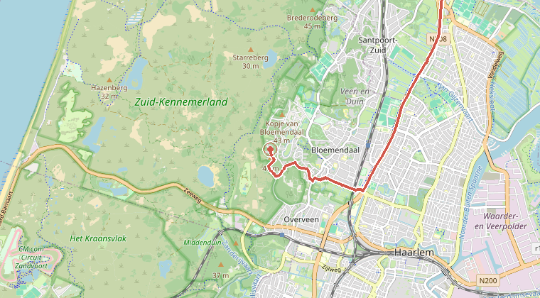 Kaart van de omgeving van de melding