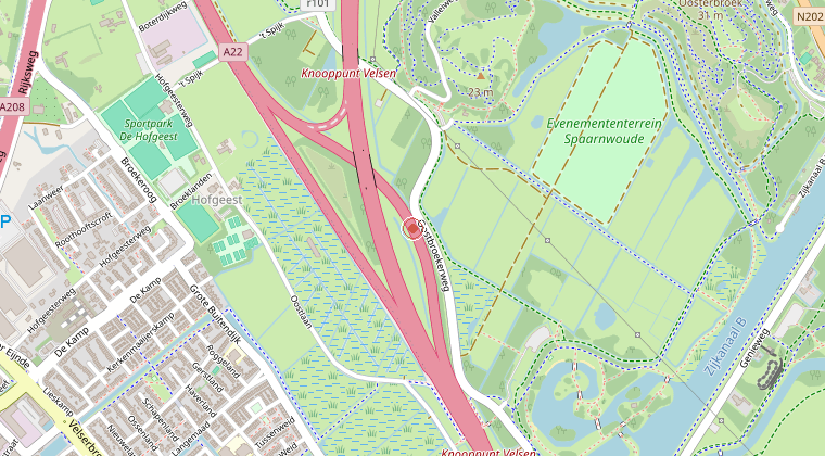 Kaart van de omgeving van de melding