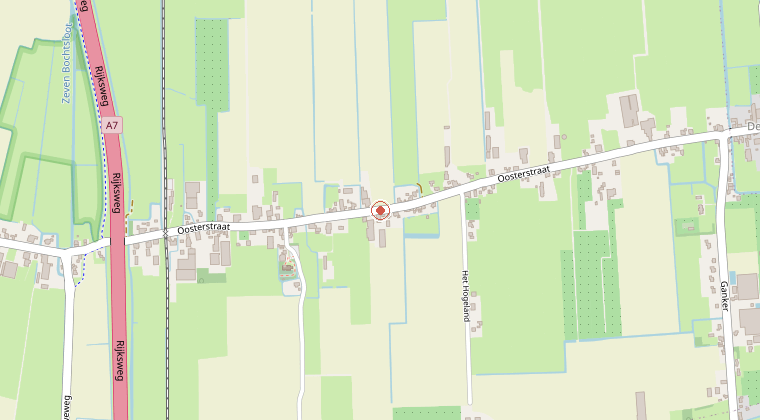 Kaart van de omgeving van de melding