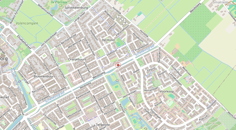 Kaart van de omgeving van de melding