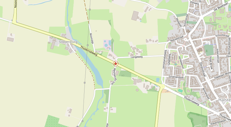 Kaart van de omgeving van de melding