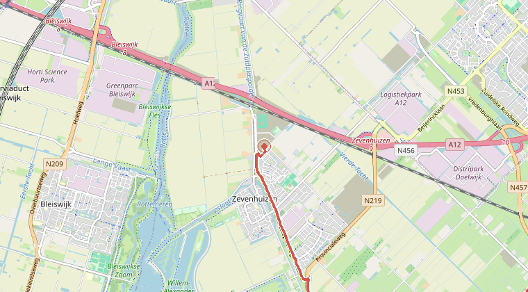 Kaart van de omgeving van de melding