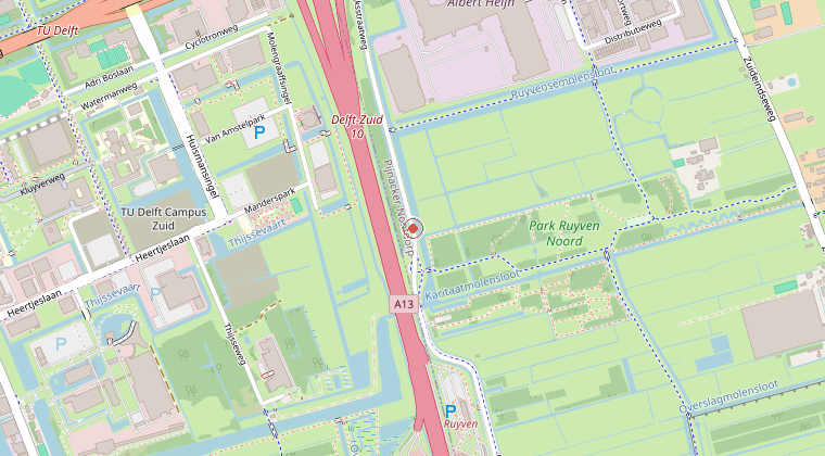 Kaart van de omgeving van de melding