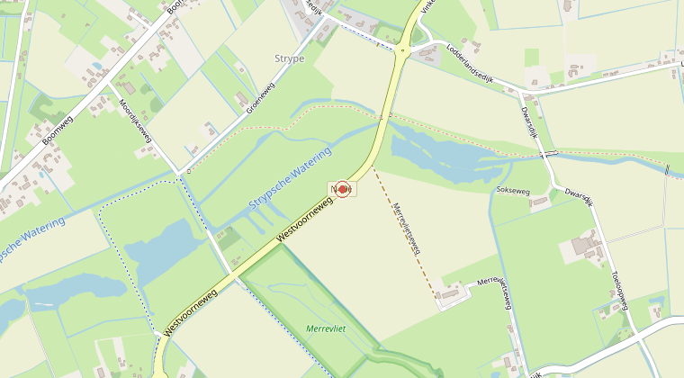 Kaart van de omgeving van de melding