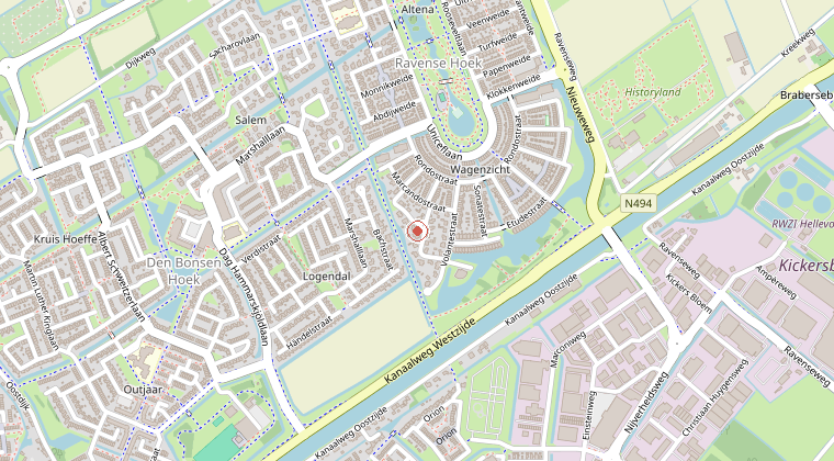 Kaart van de omgeving van de melding