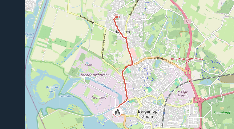 Kaart van de omgeving van de melding