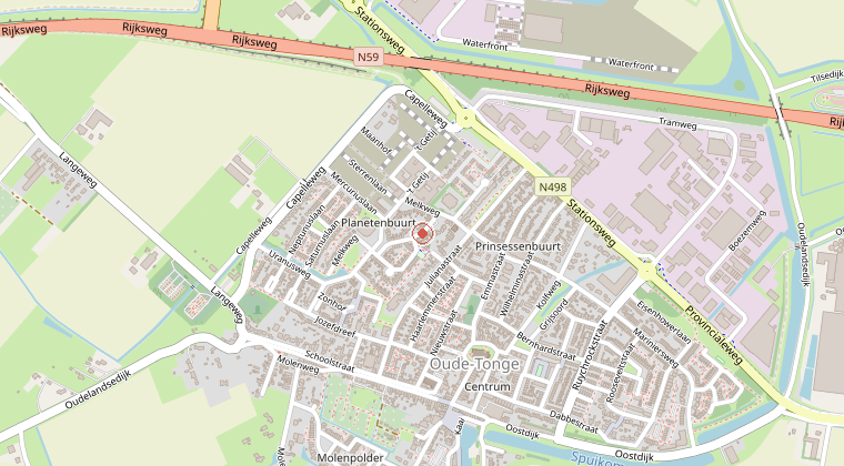 Kaart van de omgeving van de melding