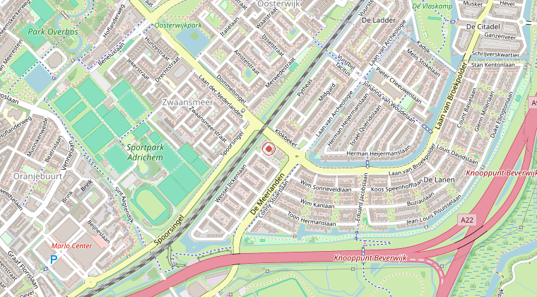Kaart van de omgeving van de melding