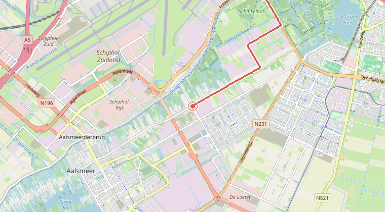 Kaart van de omgeving van de melding