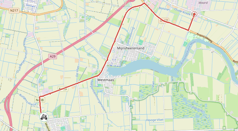 Kaart van de omgeving van de melding