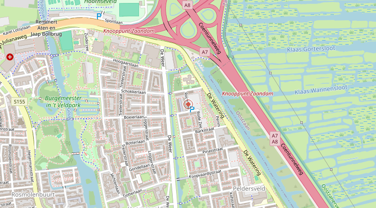 Kaart van de omgeving van de melding