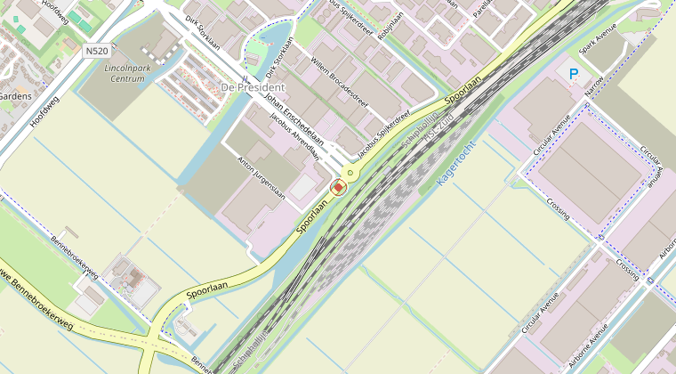 Kaart van de omgeving van de melding