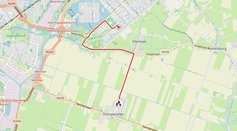 Kaart van de omgeving van de melding