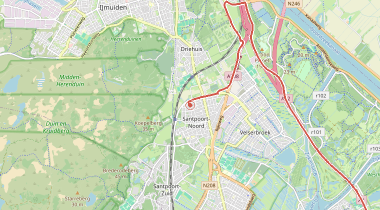 Kaart van de omgeving van de melding