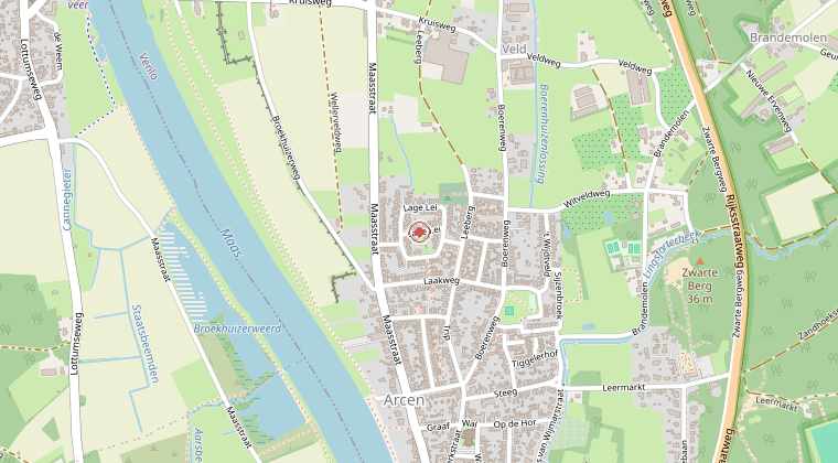 Kaart van de omgeving van de melding