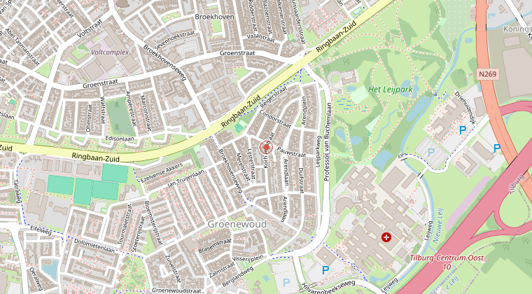 Kaart van de omgeving van de melding