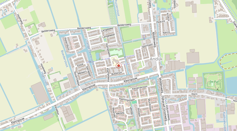 Kaart van de omgeving van de melding