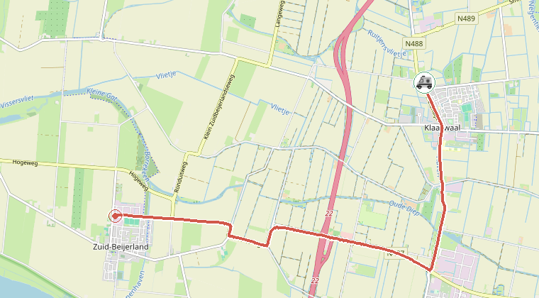 Kaart van de omgeving van de melding