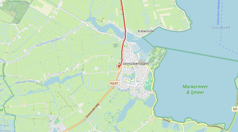 Kaart van de omgeving van de melding