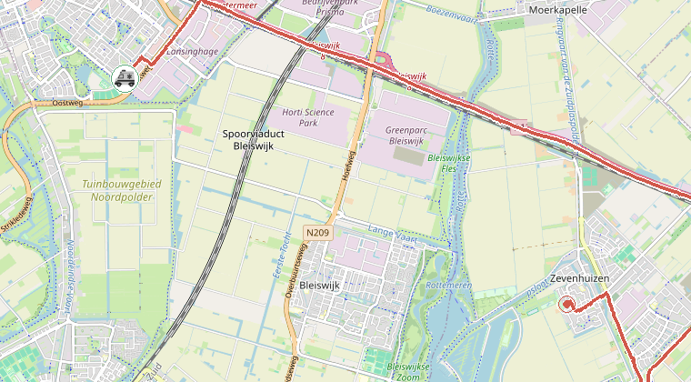 Kaart van de omgeving van de melding