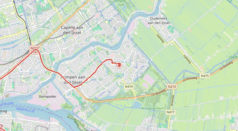 Kaart van de omgeving van de melding