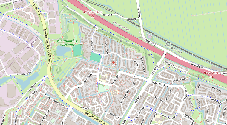 Kaart van de omgeving van de melding