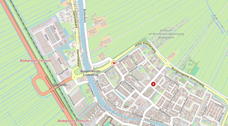 Kaart van de omgeving van de melding