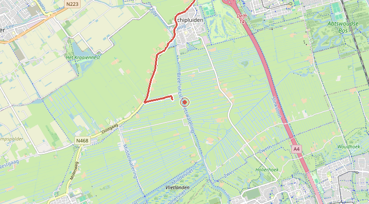 Kaart van de omgeving van de melding