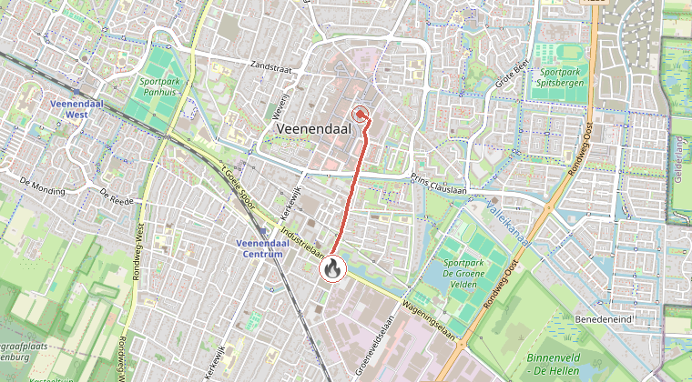 Kaart van de omgeving van de melding