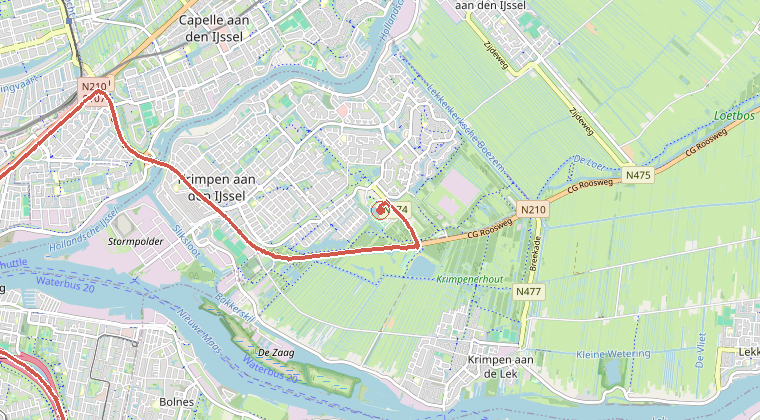 Kaart van de omgeving van de melding