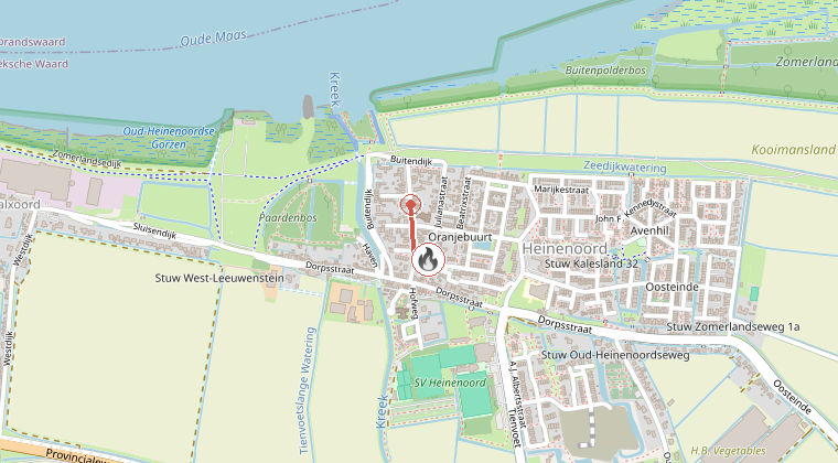 Kaart van de omgeving van de melding