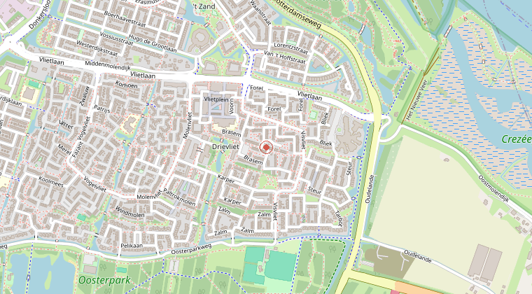Kaart van de omgeving van de melding