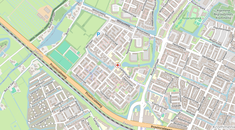 Kaart van de omgeving van de melding